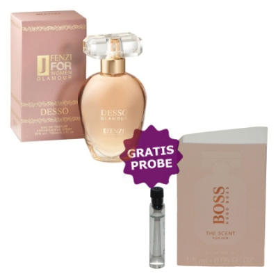 JFenzi Desso Glamour 100 ml + Perfume Muestra Hugo Boss The Scent Her